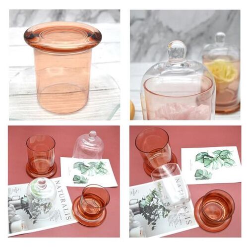 Glass Cover Candle Holder Home Decor Vases Glass Flower Disp