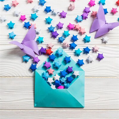 540pcs Origami Star Paper Strips Lucky Star Decoration Paper