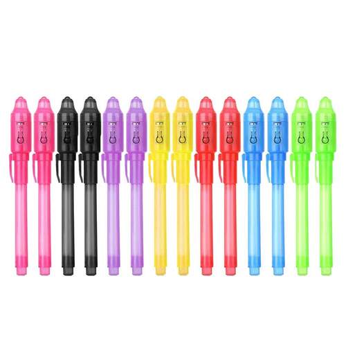 14pcs V Light Pen Invisible  Pencil Secret Fluorescent Pen f