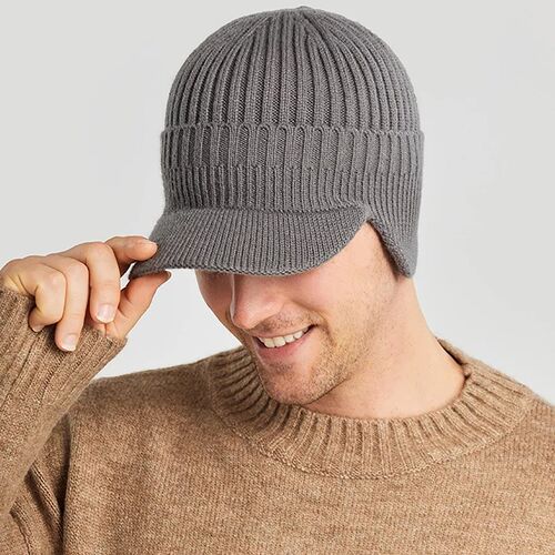 Men Winter Knitted Ear Protection Cap Think Wool Beanies Bon