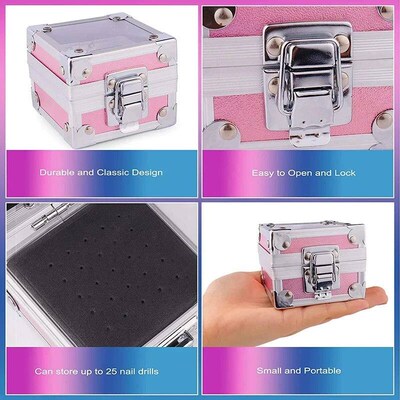 1Pcs Professional Nail Drill it Holder ox with 25 Holes Alum