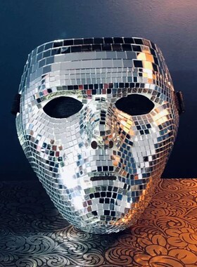 Disco Ball Glitter Face Mask 迪斯科舞镜面面罩万圣节面具