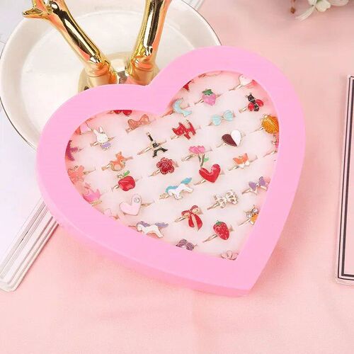 10/20/36 pcs Cute Adjustable Rings Children Girls Pretend Pl