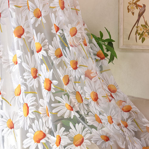 Sun Flower Tulle Curtains for Living Room Bedroom Kitchen Ye