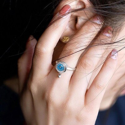 Buddhist Rotating Ring Fidget Finger Anxiety Spinner Ring Ad