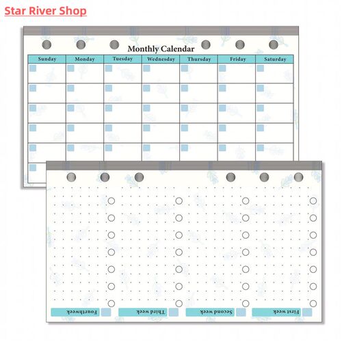 6 hole Loose-leaf Weekly Notes Planner Refill Diary Journal