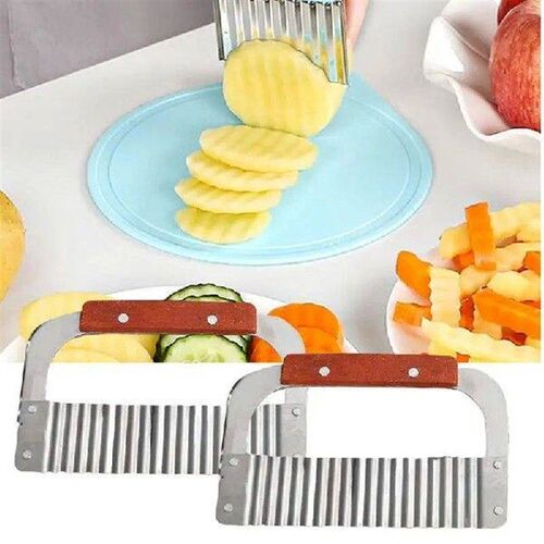 Crinkle Cutter For Veggies Stainless Steel Wavy Fry Cutter