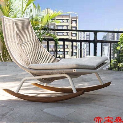 T Nordic Style Outdoor Rocking Chair Balcony Outdoor Recline