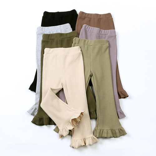 Retro Bell Bottoms for Girls 2025 Spring Autumn Elastic Cott