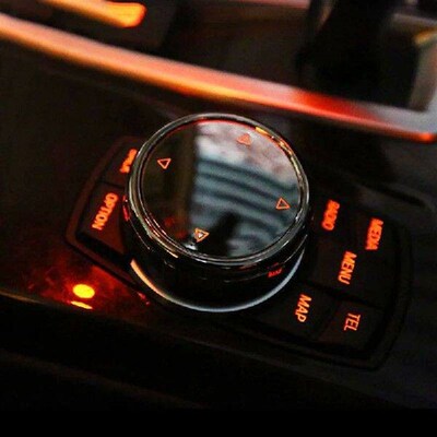 for IDrive Car Multimedia Button Cover Trim Knob Sticker