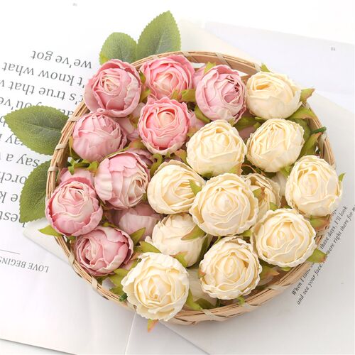 30pcs 3-4cm New Style Oil Rose Bud Artificial Silk Flowers H