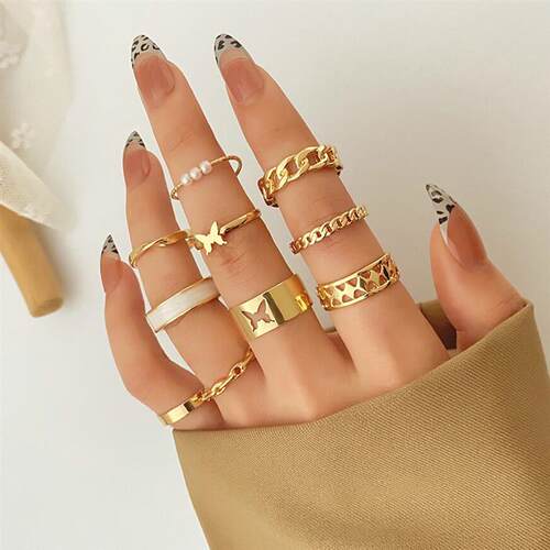 Bohemia Butterfly Hollow Knuckle Ring Set Womens Vintage Me