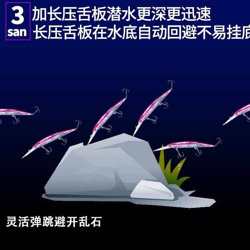 路亚饵米诺长舌板深潜装浮水鲈鱼翘嘴鳜鱼中水层仿生假通杀假饵,家装主材,晾杆,淘宝优惠券,粉丝福利购,淘宝优惠卷