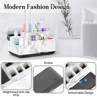 Anti slip toothbrush holder bathroom storage rack countertop