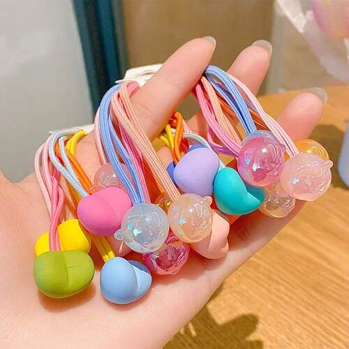 5pcs/set Kawaii Rubber Hair Bands Headband Candy Color Elast