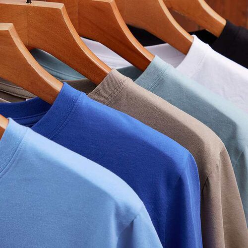 6 Color Couple Bracket Ice Silk Cotton Round Neck Short-slee