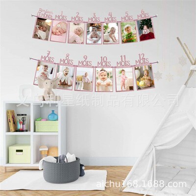 One-Year-Old Baby 12-Month Birthday Photo Flag Baby
