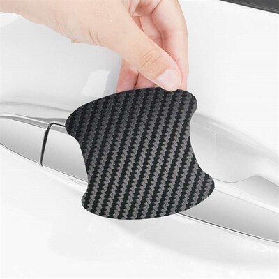 Apply carbon fiber car door bowl stickers on the handle, 4
