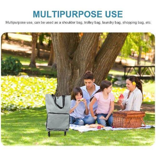 Portable Shopping Tug Bag Storage Bags Crate with Wheels