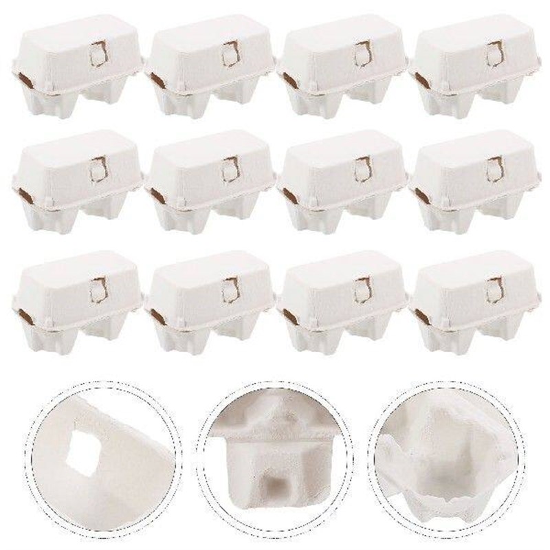 12pcs Egg Cartons Pulp Egg Cartons Chicken Packing Box Egg - 实物图