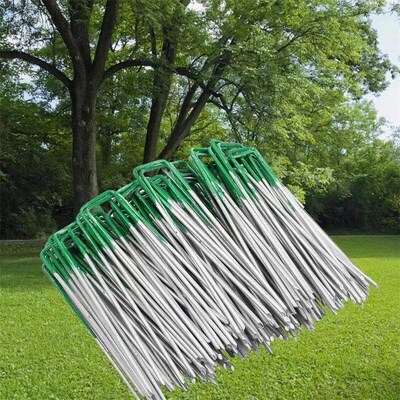 50Pcs/Set Artificial Grass Turf U Pins Metal Galvanised