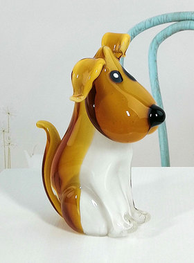 狗摆件淄博博山琉璃工艺品送礼招財卡通动物家居饰品客厅桌面摆设