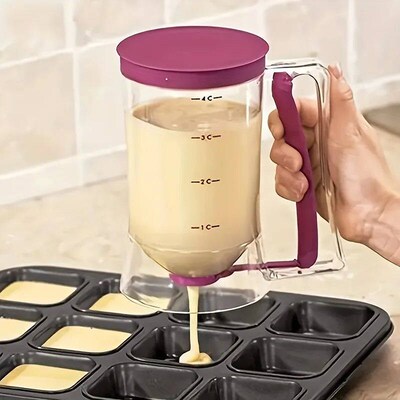 1 Pcs 900ml Batter Dispenser Hand-held Graduated Funnel Past