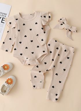 3Pcs Baby Girl Outfit Set Newborn Toddler Girls Clothes Ruff
