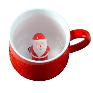 3D hand drawn cup cartoon red mug Christmas ceramic coffee