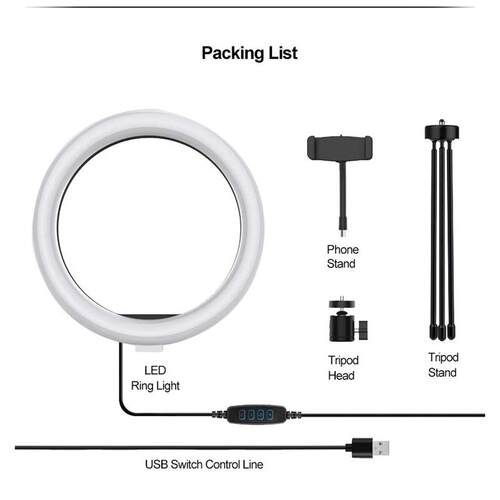 10 Inch Fill Light Live Bracket Lamp 26cm Ring Lamp Selfie R