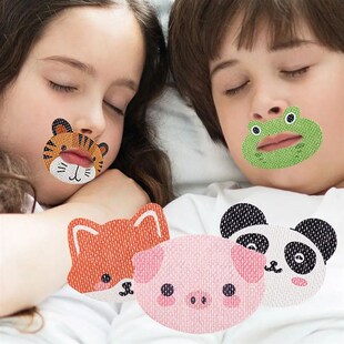 30pcs Sleep Strips cartoon animal Anti-Snoring Mouth Tape fo
