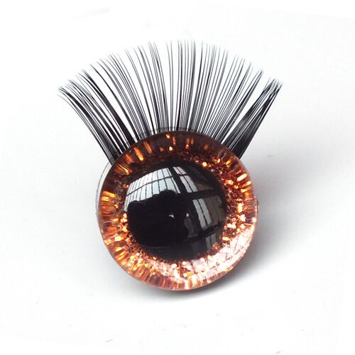New 20pcs/lot 12-30mm Glitter Toy Eyes With Eyelash With Har