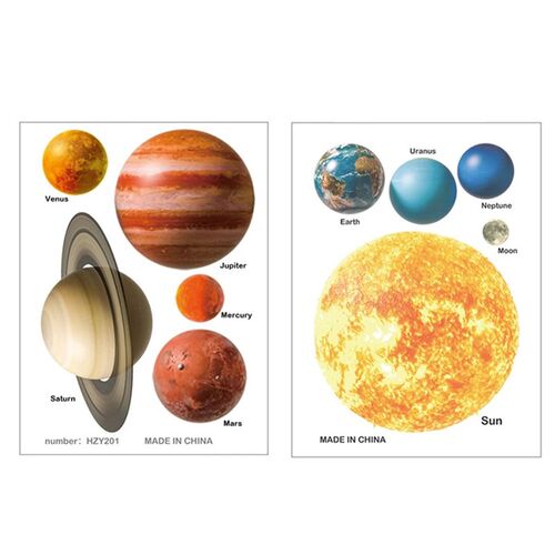 Home Decor ers Glow In The Dark Round Planets Star PVC Wall
