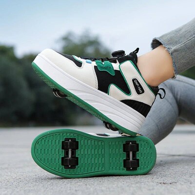 Students childrens shoes four wheel light shoes Boys invisi