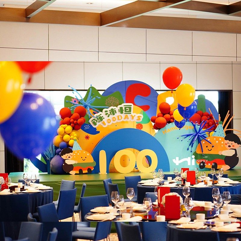 彩色多巴胺主题宝宝百天酒店餐厅迎宾装扮拍照墙定制KT板气球餐,节庆用品/礼品,装扮布置套餐,淘宝优惠券,粉丝福利购,淘宝优惠卷