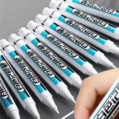 6pc White Acrylic Marker Paint Pen,0.7mm 1.0mm 2.5mm Nib,