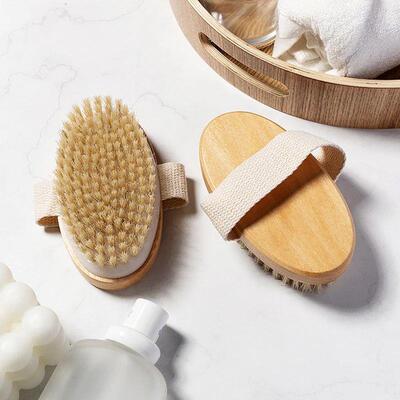 Natural  Bristle Brush Soft Wet Dry Skin Body SPA Brush Bath