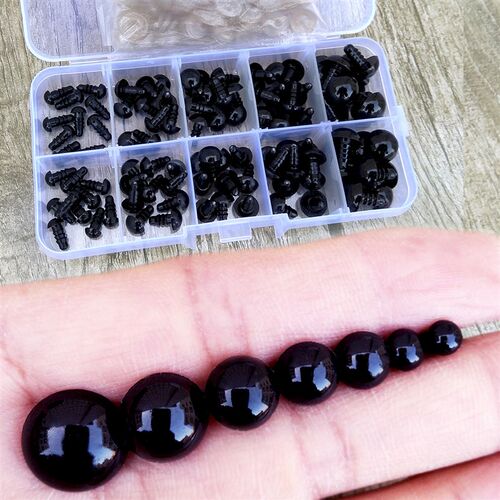 100pcs 8/10/12/14mm Plastic Safety Eyes For Toys Diy Mix Siz