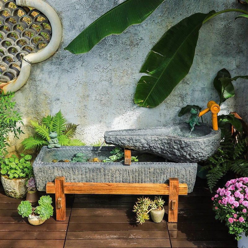 汉韵堂庭院露台花园流水摆件室外循环水摆件鱼池造景喷泉造景水池,家居饰品,流水摆件,淘宝优惠券,粉丝福利购,淘宝优惠卷