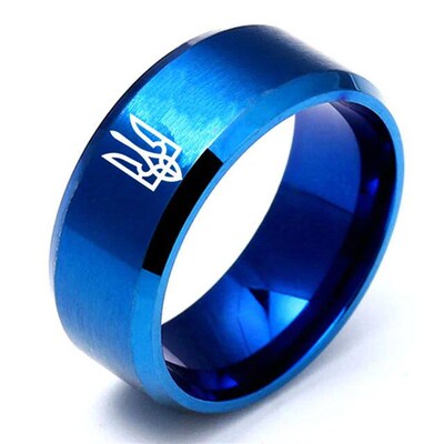 Stainless Steel Ring Rotated Ukrainian National Emble Ring G