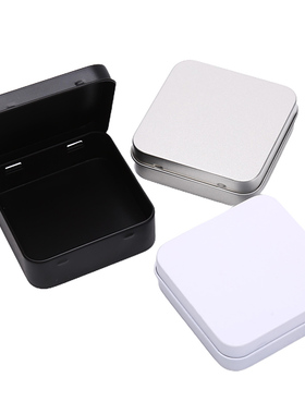 Mini Metal Tins Container Square Hinged Flip Storage Tin Box