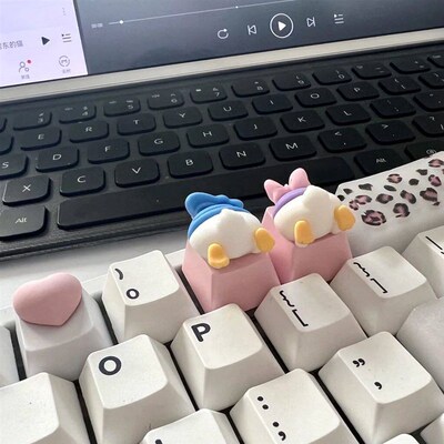 Handmade  Daisy Duck Donald Duck Keycaps for Mechanical Keyb