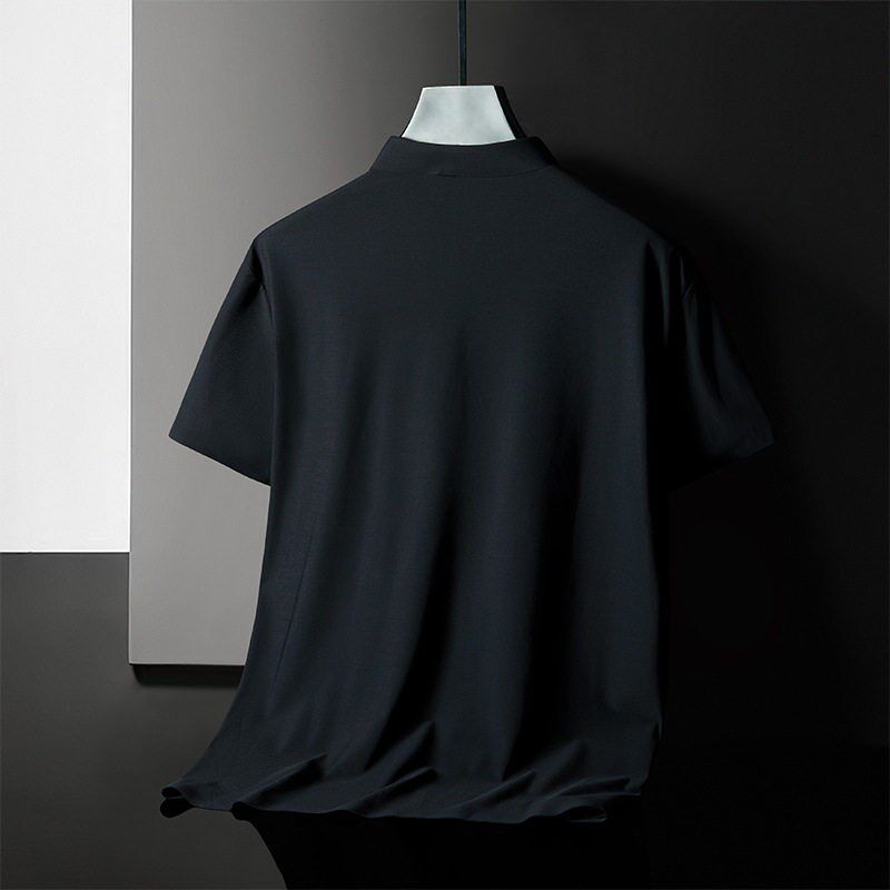 New Mens Polo Shirt Ice Silk High-end Light Business Quick-