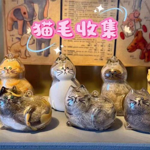 Clear Cat Hair Storage Box Charm Capsule, Memorial Keepsake
