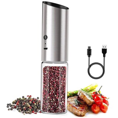 Electric Salt and Pepper Grinder Set USB Rechargeable Eletri