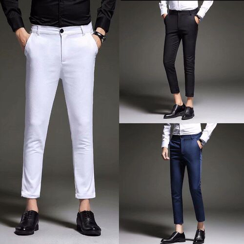 Solid Color Casual Pants Mens Slim-fit tendy Pants Summer C