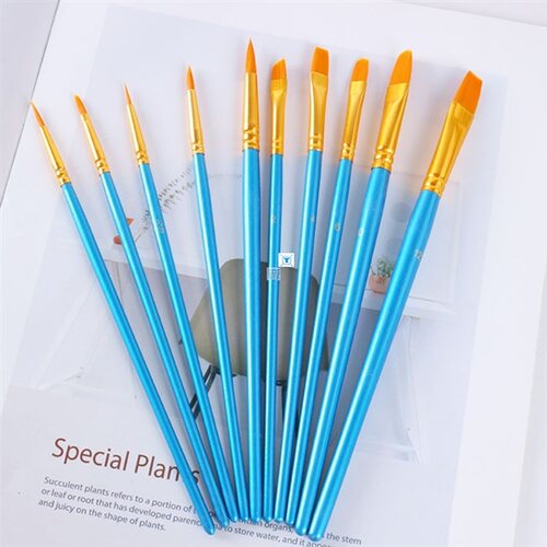 10Pcs/Set paint by numbers brushes Watercolor Gouache Paint