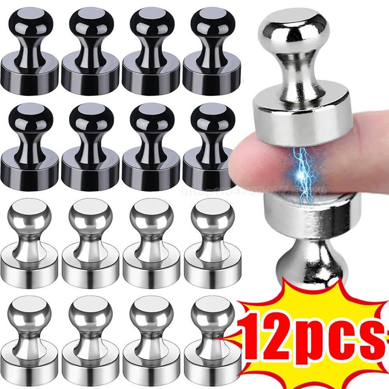 Neodymium Magnetic Pushpins Metal Strong Magnets Whiteboard - 实物图