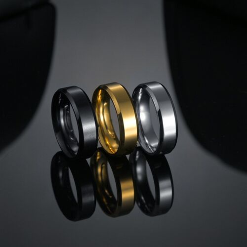 Stainless Steel Black Rings for Women Wedding Rings Men Jewe