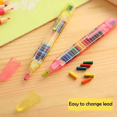 4Pcs/Set 20 Colors Stackable Crayons Kids Replaceable Tips R